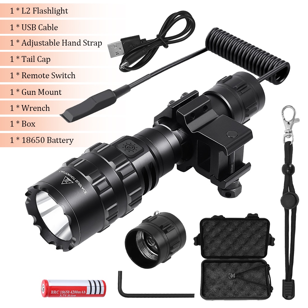 Tactical Flashlight 1600 Lumen with Flashlight Mount Clip